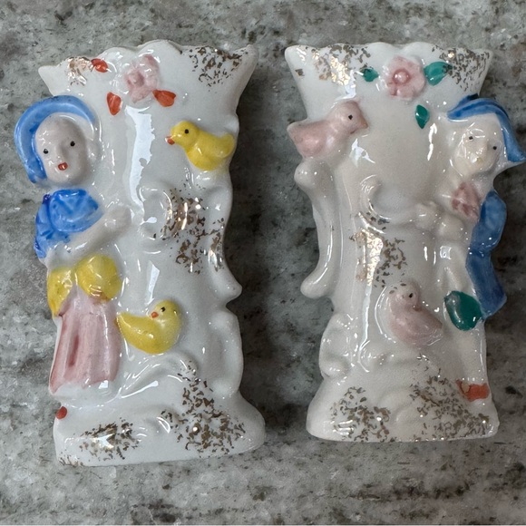 Vintage Japan Hand-Painted Ceramic Bud Vases –1940s–50s - Picture 1 of 9